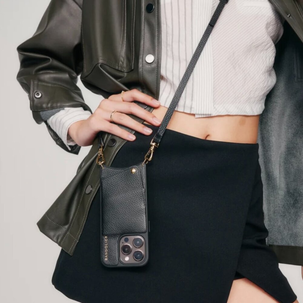 New Bandolier Adjustable Black Leather Emma Strap